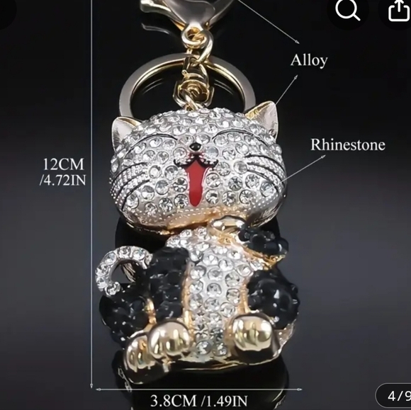 🆕️😻 RHINESTONE CAT BAG CHARM / KEY CHAIN😻 - Picture 6 of 10